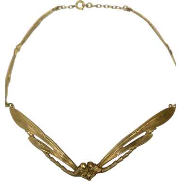 Art Nouveau Brass Choker Necklace - image 1
