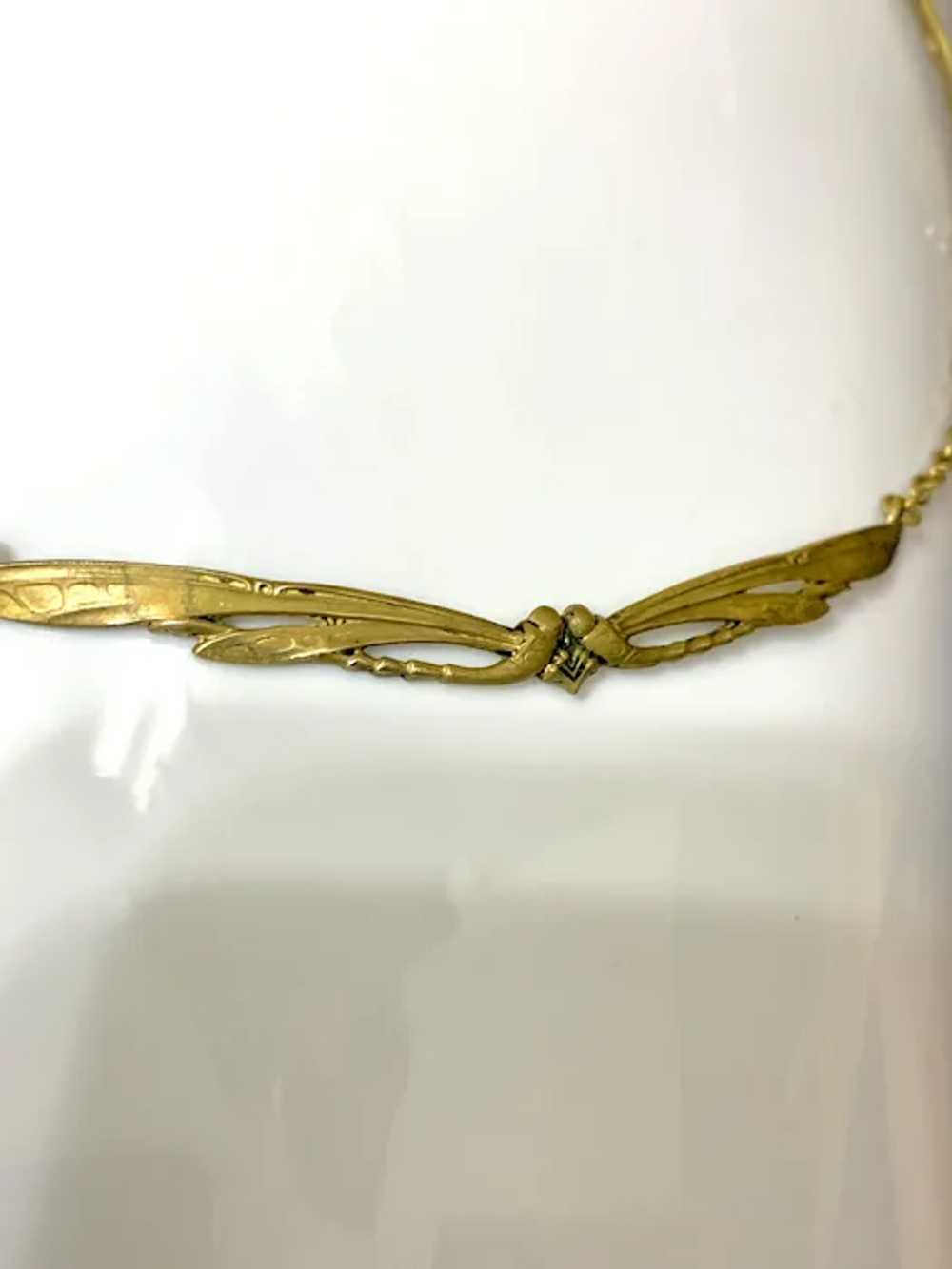 Art Nouveau Brass Choker Necklace - image 2