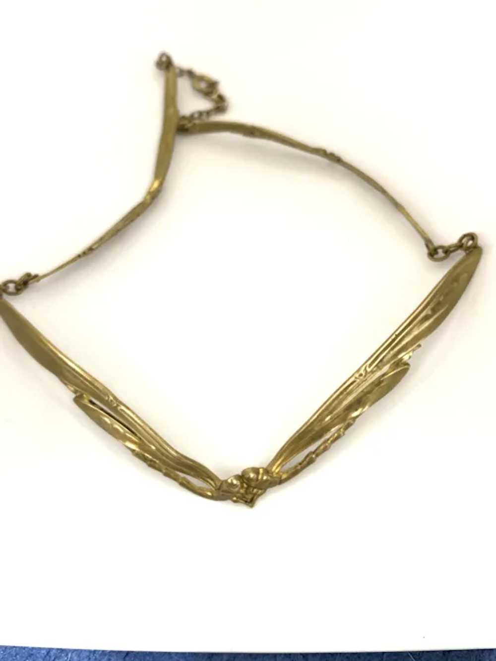 Art Nouveau Brass Choker Necklace - image 3
