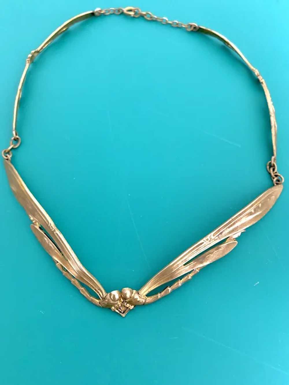 Art Nouveau Brass Choker Necklace - image 6