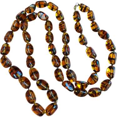 BEAUTIFUL Vintage Art Glass Necklace, Glass Torto… - image 1