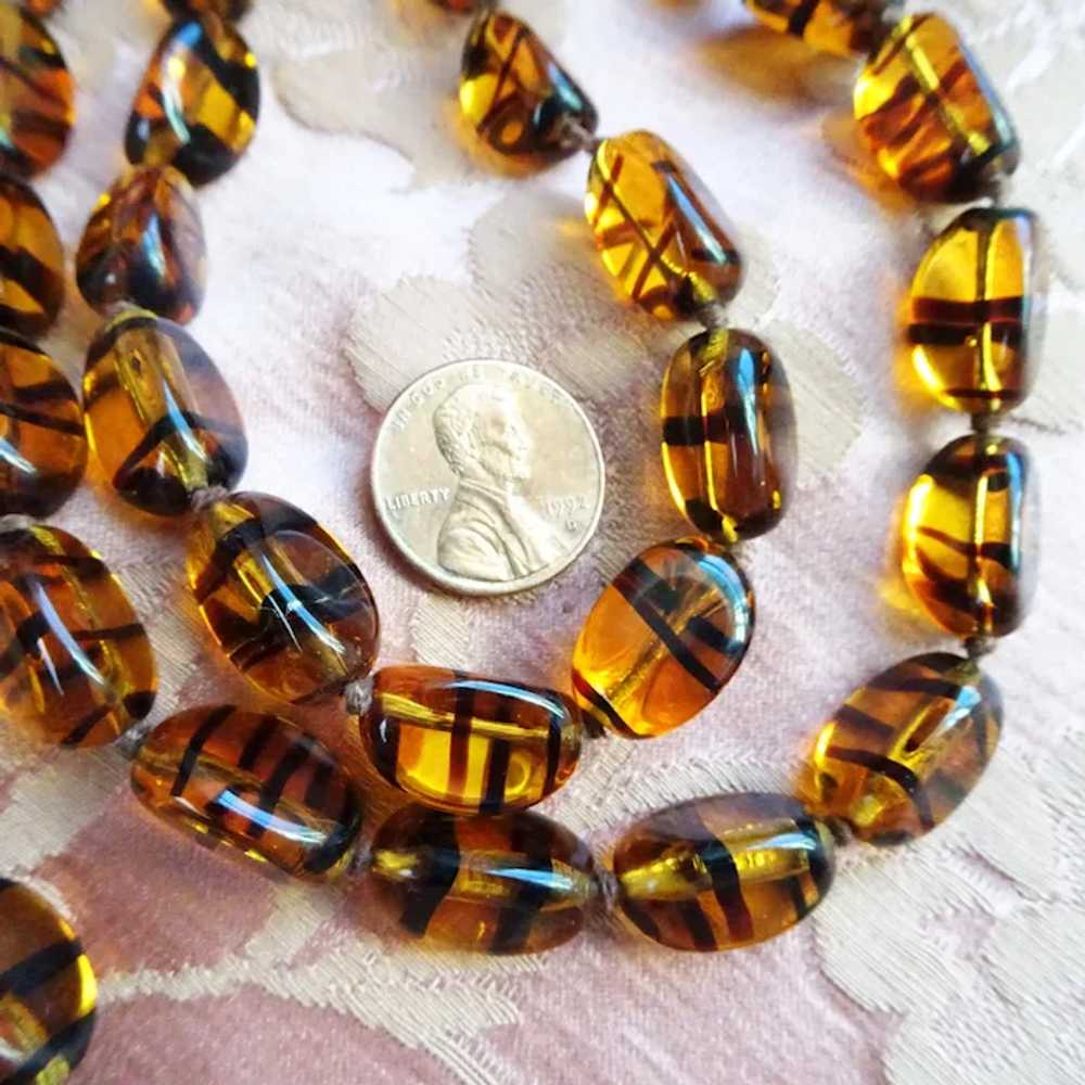 BEAUTIFUL Vintage Art Glass Necklace, Glass Torto… - image 2