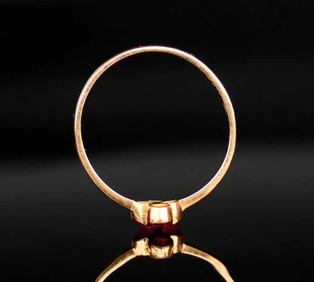 Antique Ring Ruby solid 18K Gold  Ø US5 / 1 gr - image 3