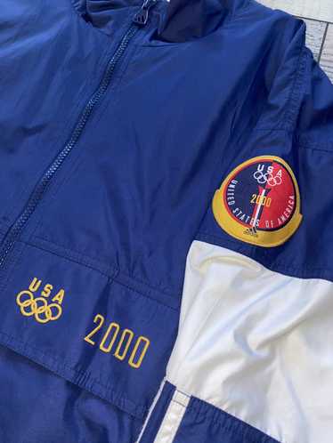 Vintage Adidas Jacket Olympics 2004 good Athens White Blue Embroidered Full Zip Windbreaker 2000's Men’s XL