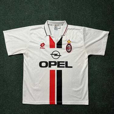 Vintage AC Milan Lotto 95/96 Jersey Home Medium Mens Football Soccer Opel  Maglia
