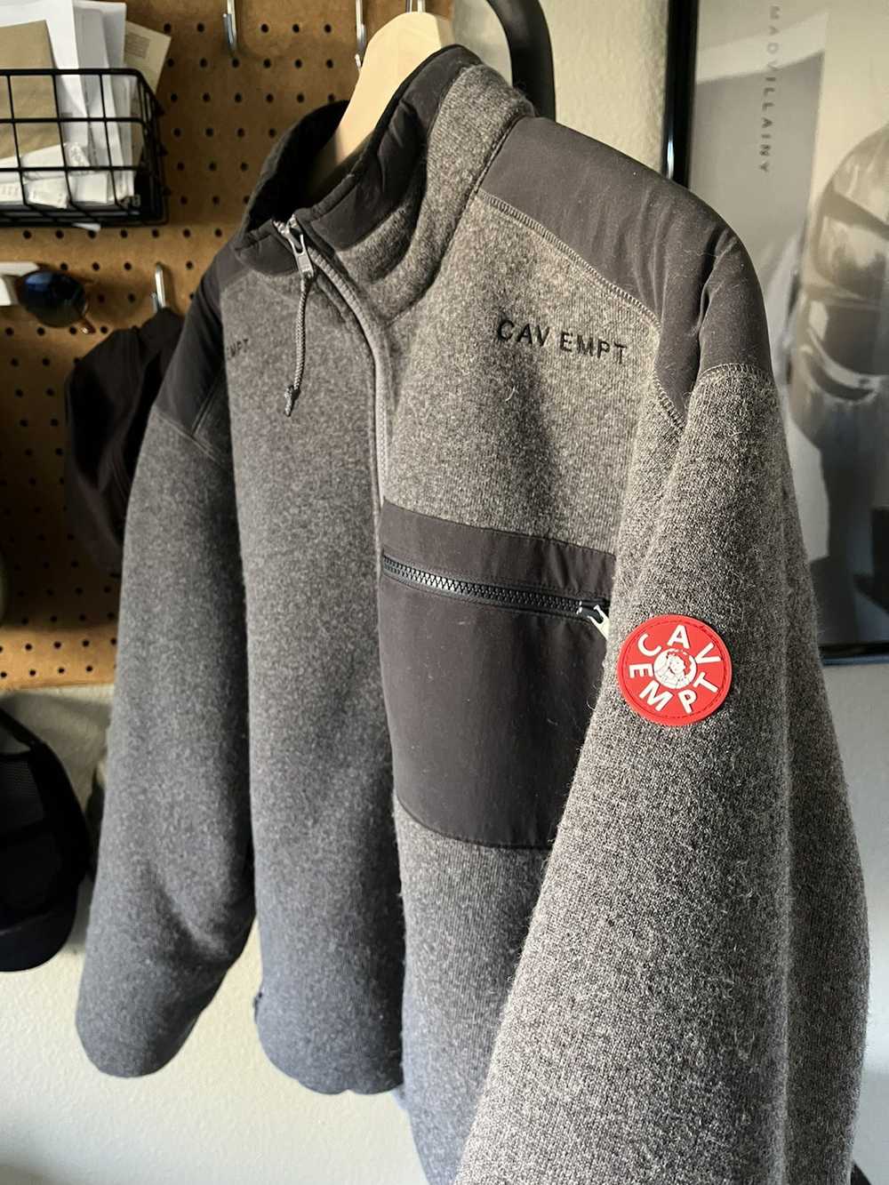 Cav Empt Grey Furry Back Fleece Zip Up - image 4