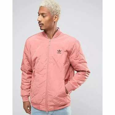 Adidas Fallen Future Coral Pink Quilted Zip-Up Bo… - image 1