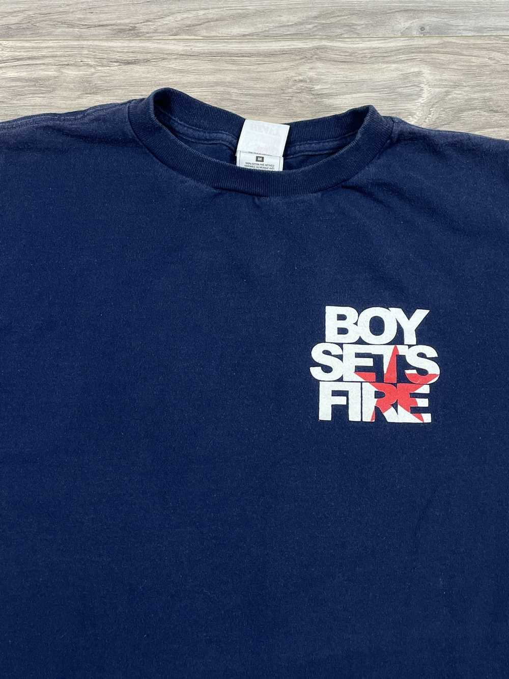 Vintage Boy sets fire vintage emo band shirt - image 3