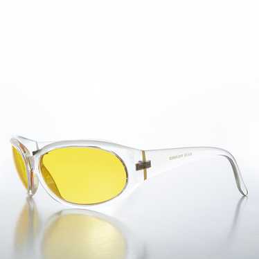 Wrap Around Yellow Lens Vintage Sunglasses - Chong