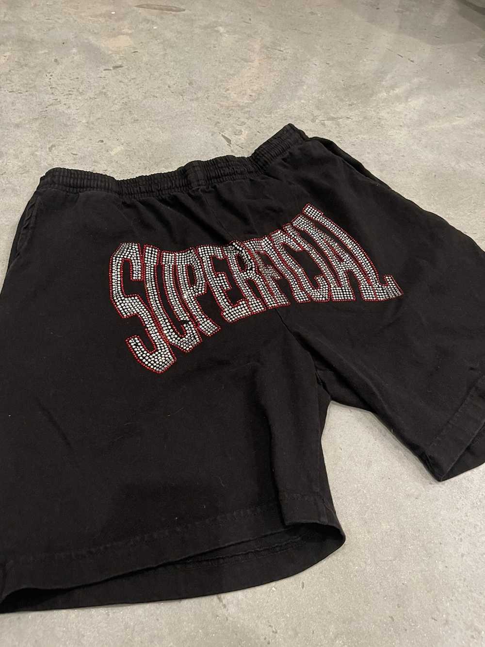 Streetwear Rhinestone “Superficial” Shorts - image 3