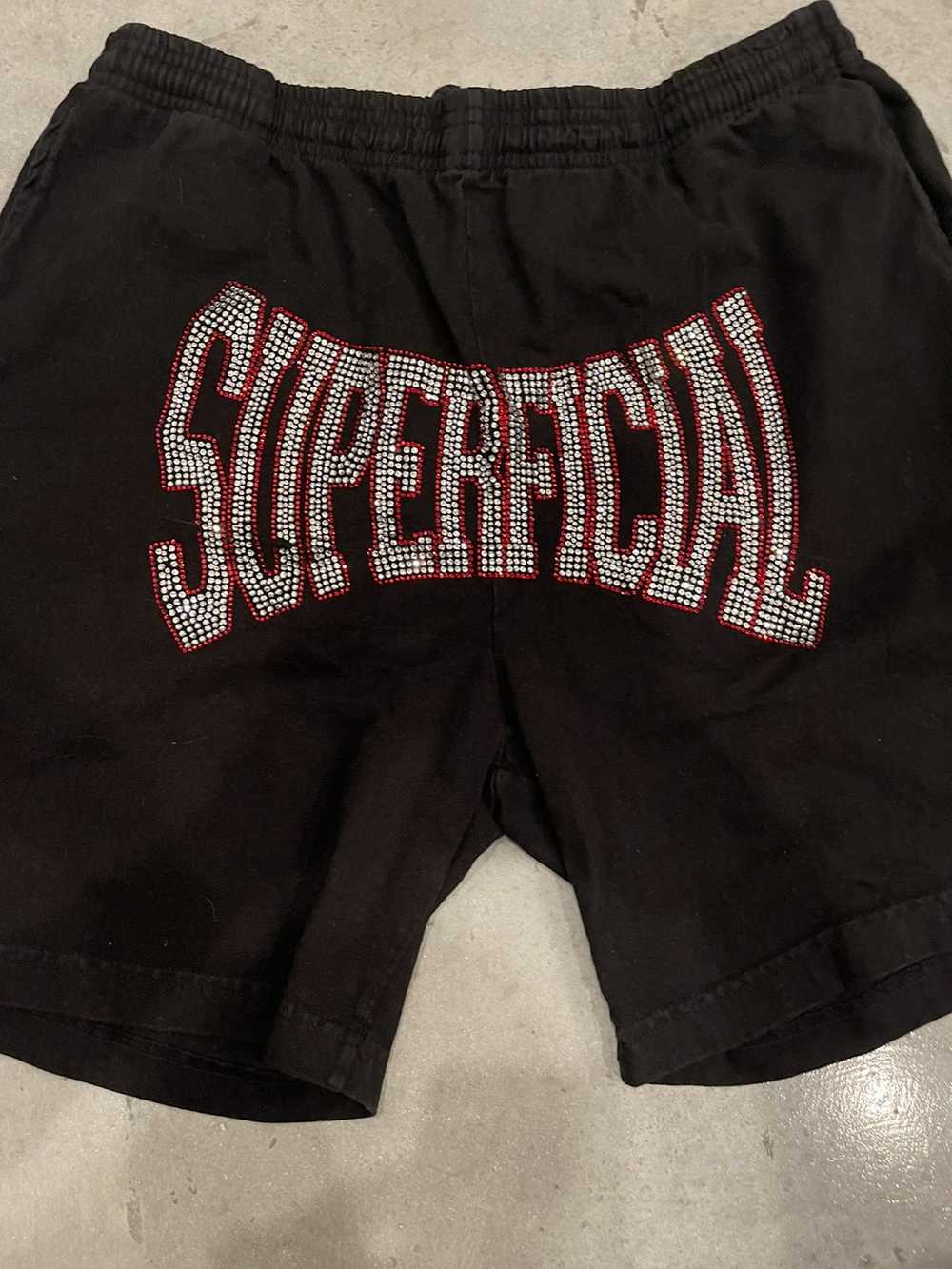 Streetwear Rhinestone “Superficial” Shorts - image 4