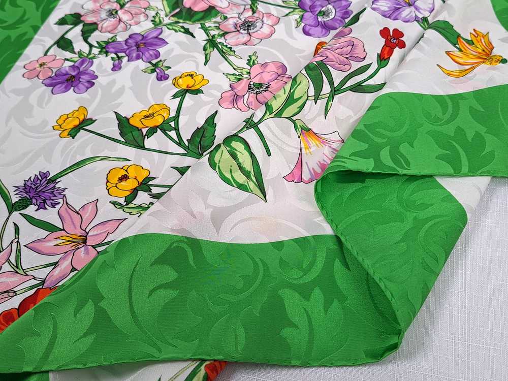 Italian Designers Floral jacquard silk scarf. Mad… - image 9