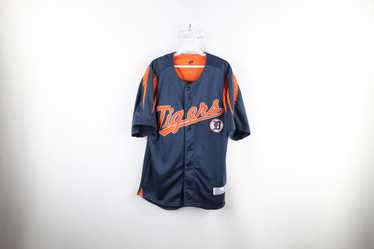 True Fan Detroit Tigers MLB Baseball Jersey Navy Blue Orange Sewn