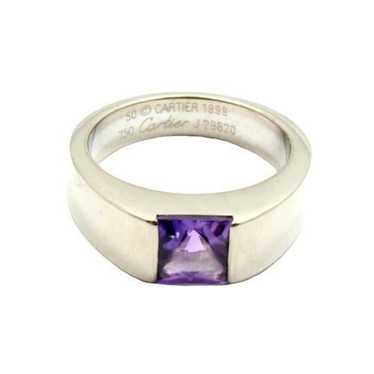 Cartier Cartier 18k White Gold Tank Amethyst Ring… - image 1