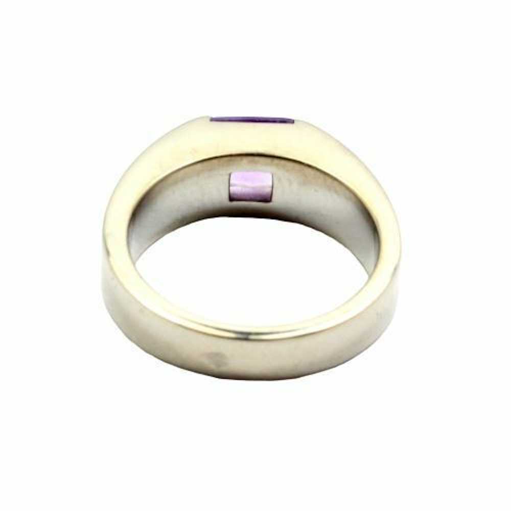 Cartier Cartier 18k White Gold Tank Amethyst Ring… - image 4