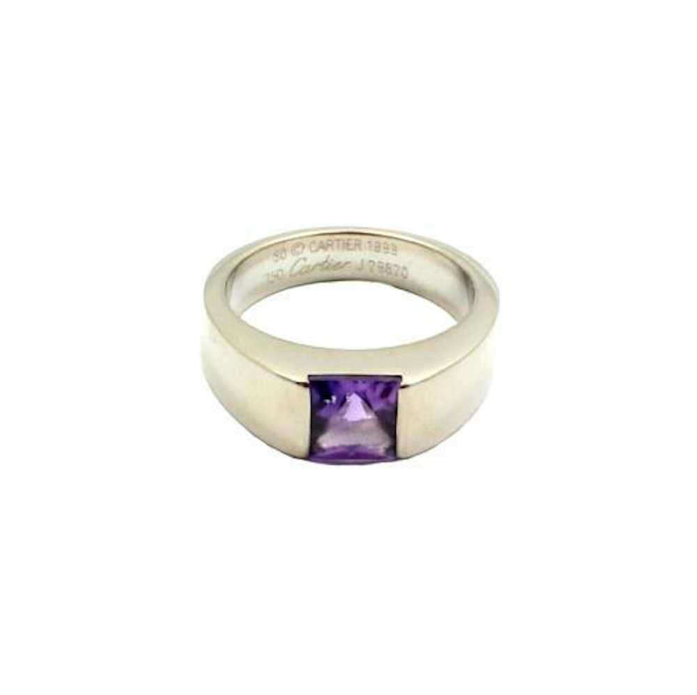 Cartier Cartier 18k White Gold Tank Amethyst Ring… - image 8