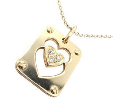 Other 18k Yellow Gold Diamond Ace Of Hearts Card … - image 1