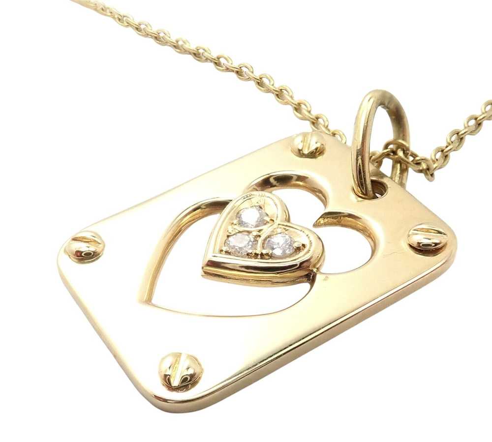 Other 18k Yellow Gold Diamond Ace Of Hearts Card … - image 6