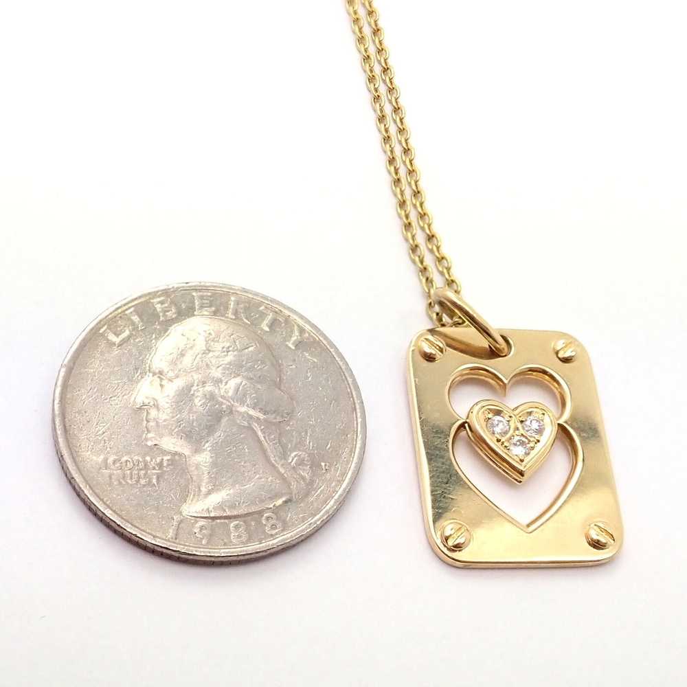 Other 18k Yellow Gold Diamond Ace Of Hearts Card … - image 8