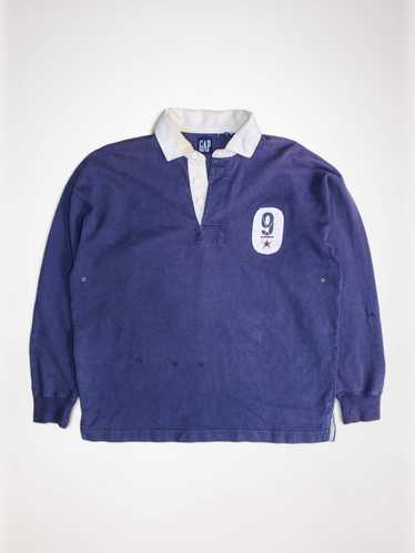 Vintage Chaps Ralph Lauren Shirt Mens Medium Grey Rugby Waffle