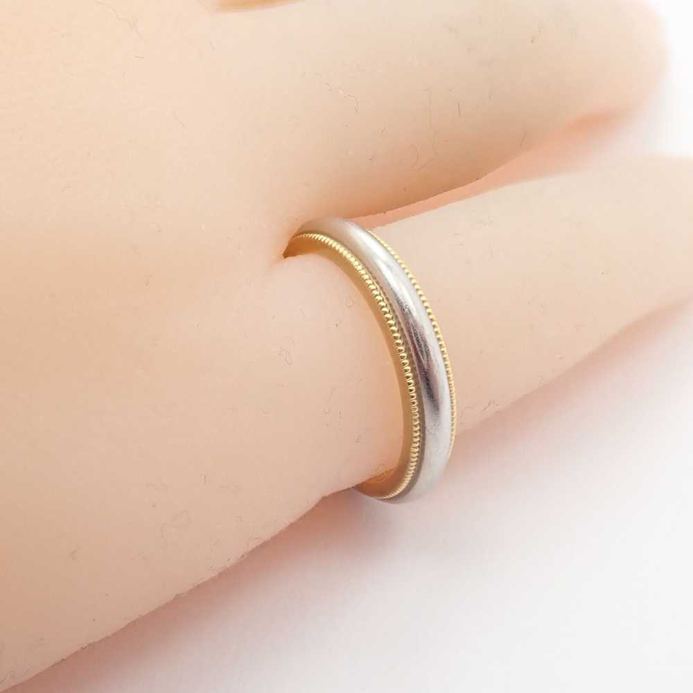 Tiffany & Co. 18k Yellow Gold Platinum 4mm Band C… - image 3