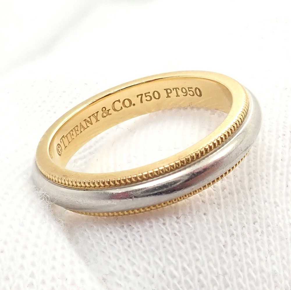 Tiffany & Co. 18k Yellow Gold Platinum 4mm Band C… - image 4