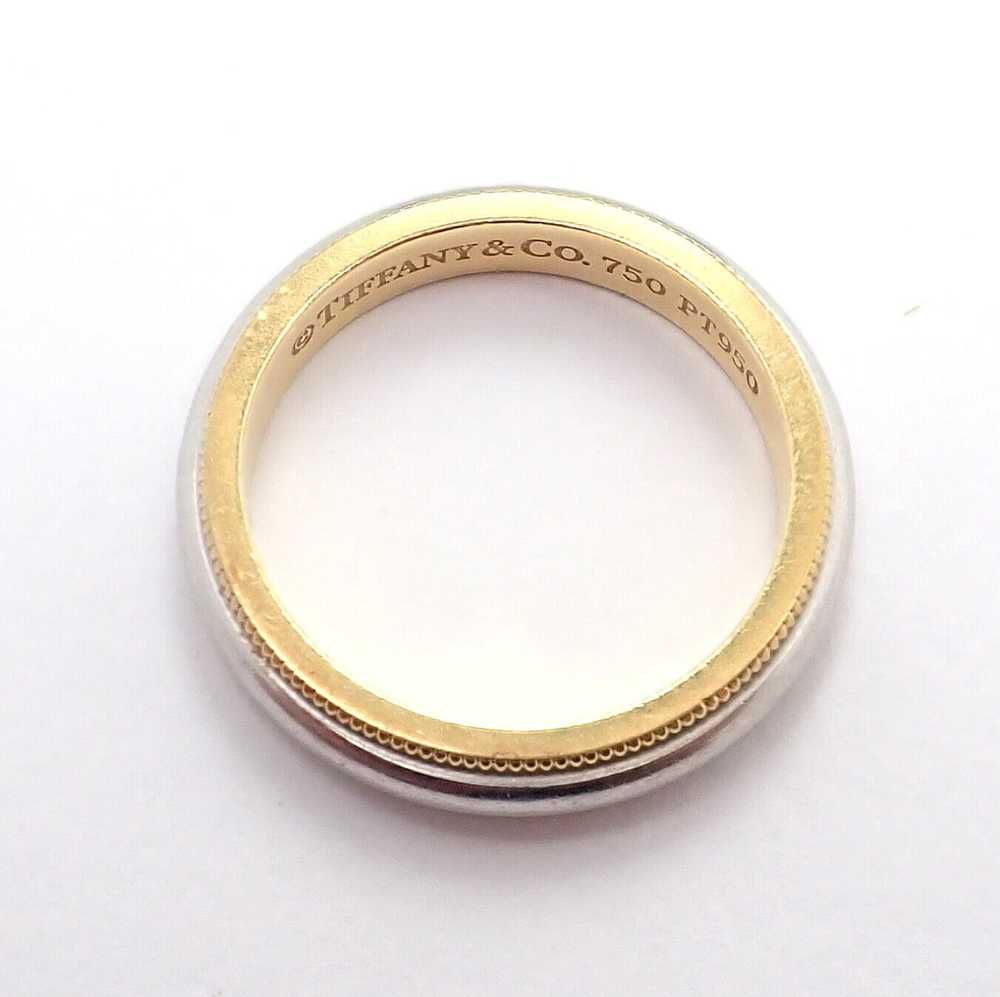 Tiffany & Co. 18k Yellow Gold Platinum 4mm Band C… - image 5