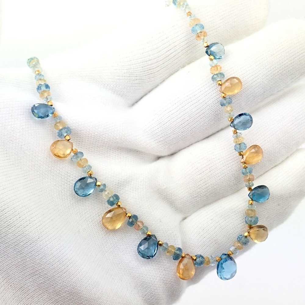 Other 22k Yellow Gold Citrine Blue Topaz Citrine … - image 4