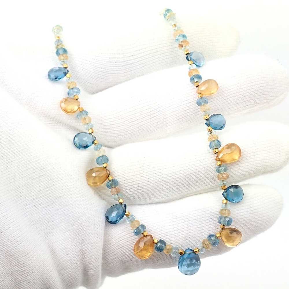 Other 22k Yellow Gold Citrine Blue Topaz Citrine … - image 8