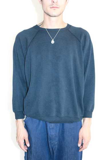 Boxy Blank Black Raglan Sweater - 1990's