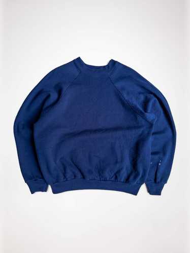 Navy Blue Blank Raglan Sweatshirt - 1990's