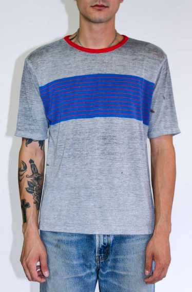 Paperthin Striped Gray Tee - 1980's