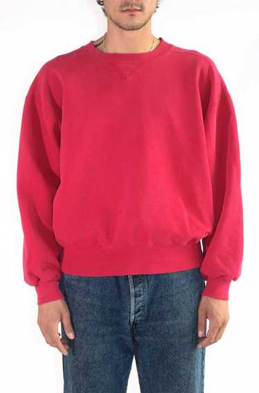 Red Faded Blank Russell Sweatshirt  - 1990's