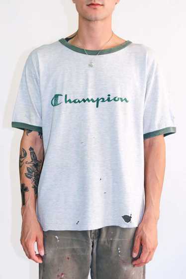Two Tone Distressed Champion Tee - 1990's - image 1