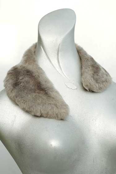 1950s Grey Sheepskin Collar Trim - image 1