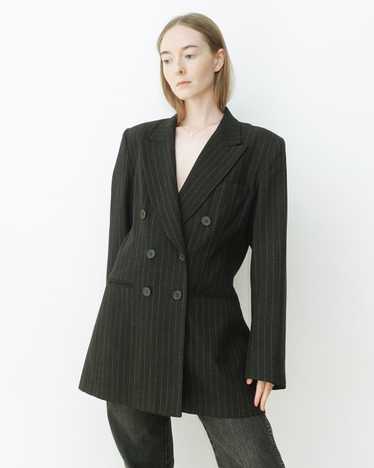 Eloquii Double Breasted Pinstripe Blazer In Pink Size 20
