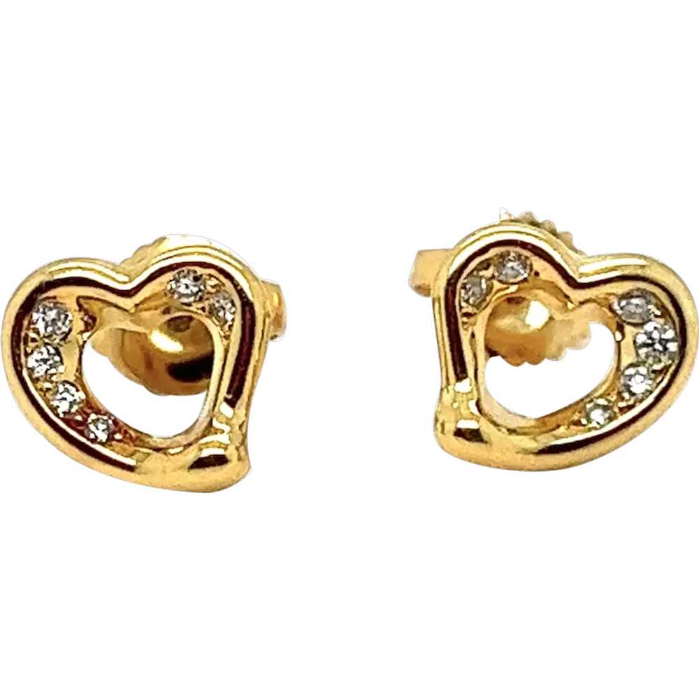 Tiffany & Co. Open Heart Diamond Stud Earrings by… - image 1