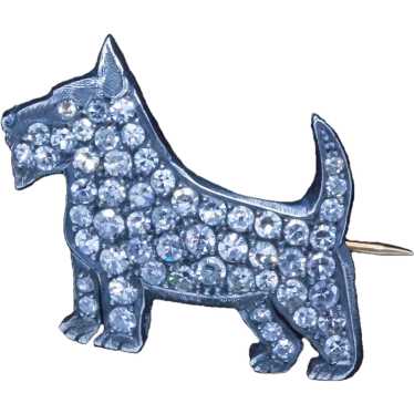 Silver & Enamel order Art Deco styled Scottie Dog Brooch