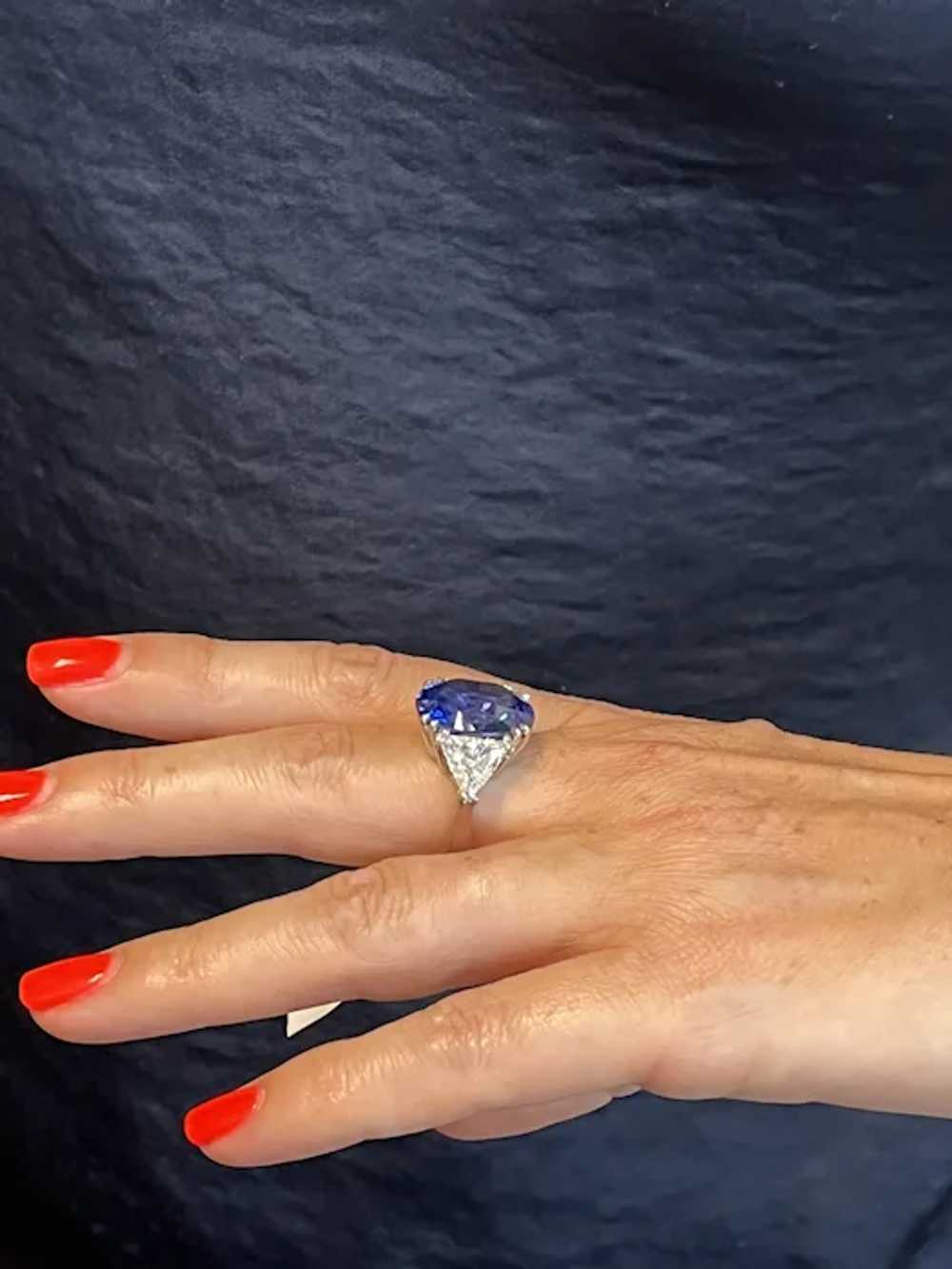 GIA Certified 14.64 Carat Blue Sapphire Diamond R… - image 3