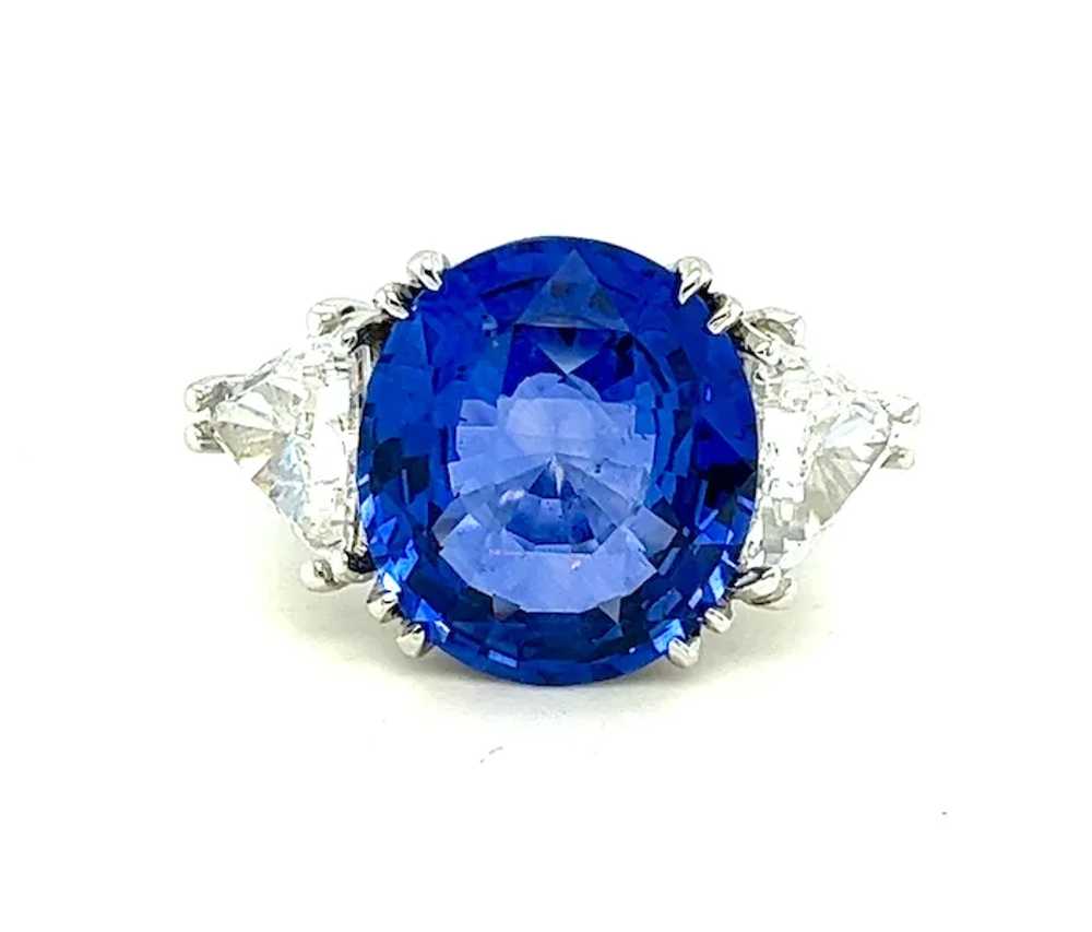 GIA Certified 14.64 Carat Blue Sapphire Diamond R… - image 4