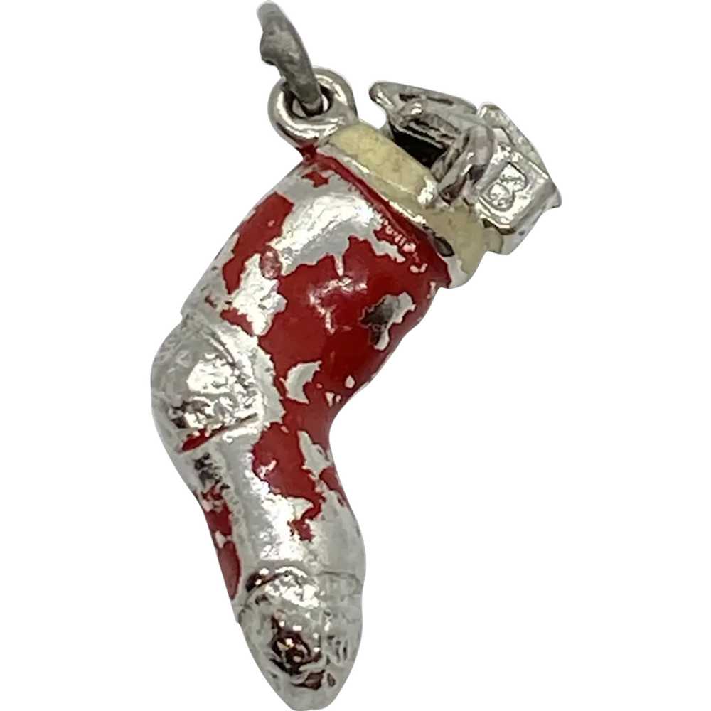 Filled Christmas Stocking Vintage Charm Sterling … - image 1