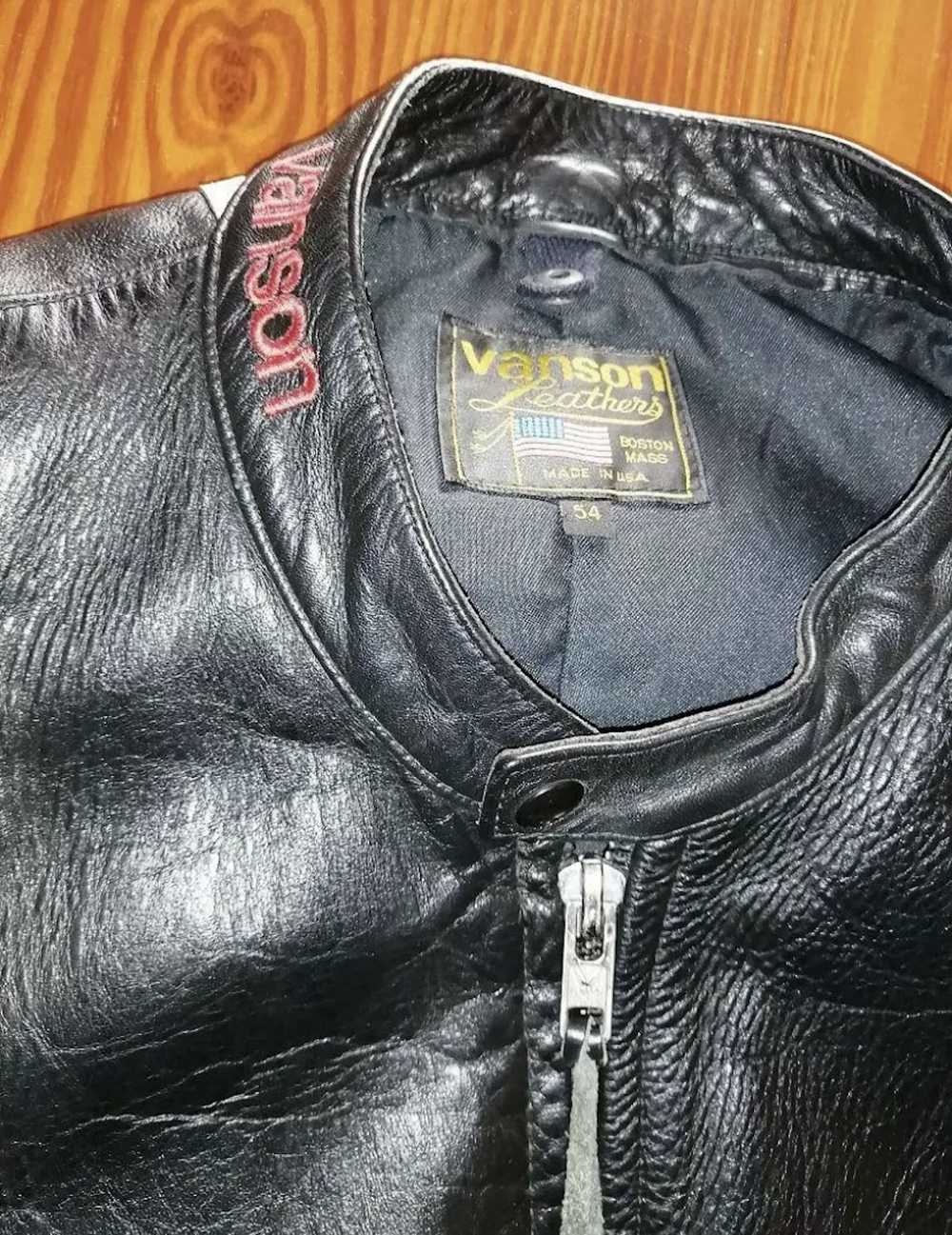 Vanson Leathers Black Vanson Spider Leather Jacke… - image 7