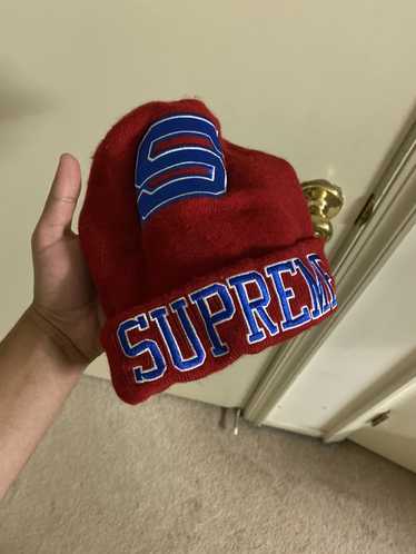 Supreme new era beanie cheap red