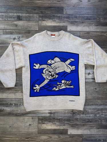Tom and Jerry Chase Scene Boy's Black Sweatshirt-Large