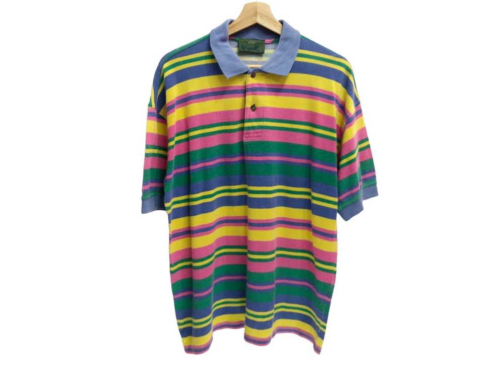 Italian Designers Vintage Chagall Striped Polo Sh… - image 1