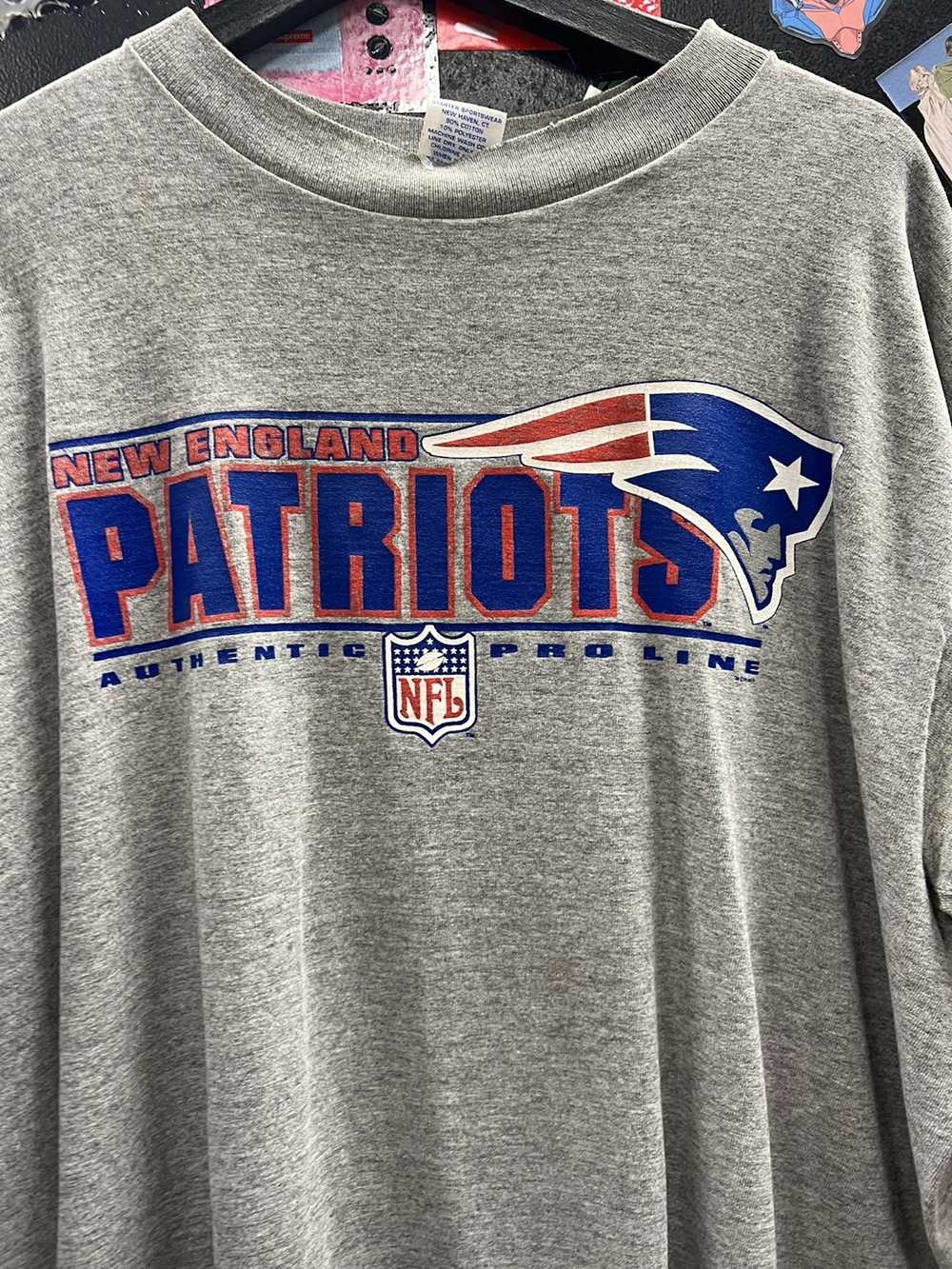 Vintage 90s New England Patriots Pullover Sweatshirt Crewneck XL Gray