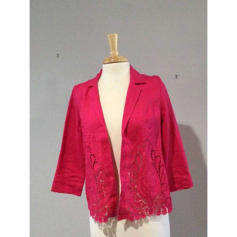 Chicos Chico's Hot Pink Cutout Design Blazer Styl… - image 2