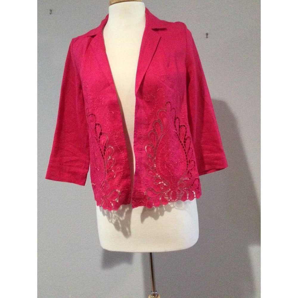 Chicos Chico's Hot Pink Cutout Design Blazer Styl… - image 3