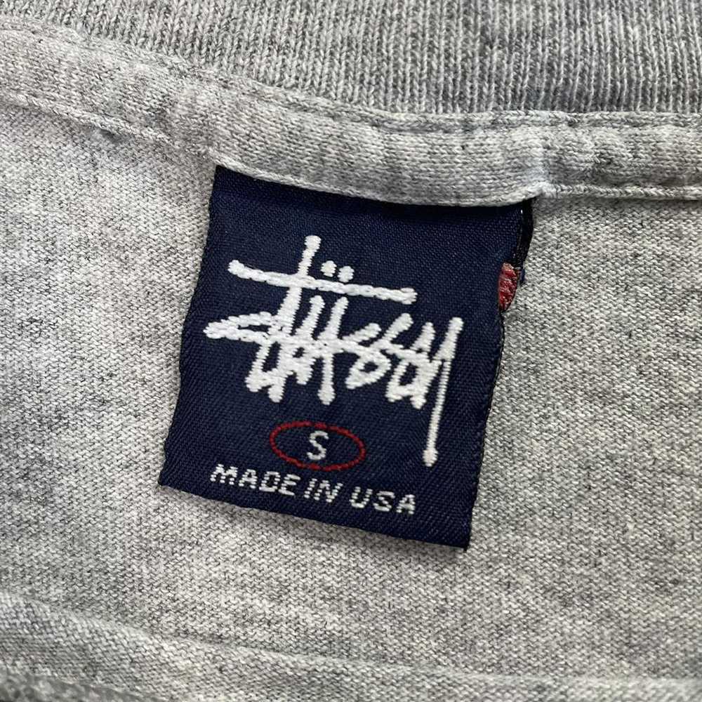 Stussy Vintage Stussy T-Shirt Grey 90s Made in US… - image 4