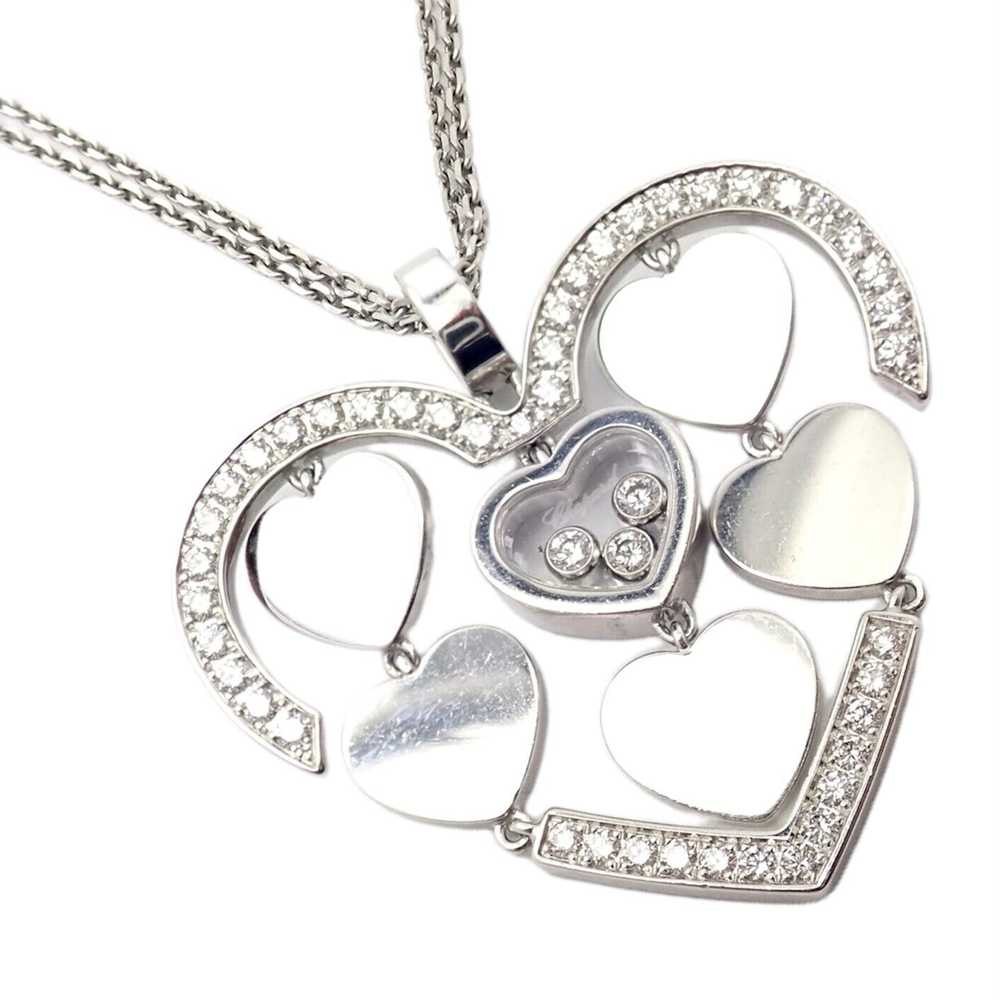 Chopard 18k White Gold Large Double Happy Hearts … - image 1